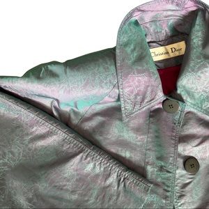 RARE 1980s Christian Dior Iridescent Silk Coat 4